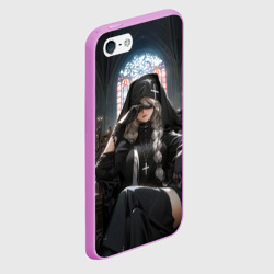 Чехол для iPhone 5/5S матовый Монашка 2b от нейросети - фото 2