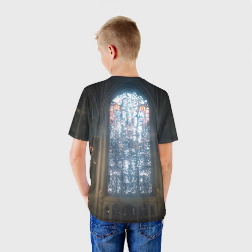 Детская футболка 3D с принтом Монашка 2b  от нейросети, вид сзади #2
