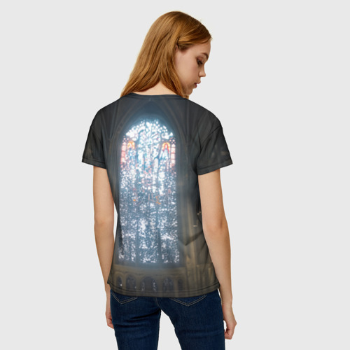 Женская футболка 3D с принтом Монашка 2b  от нейросети, вид сзади #2