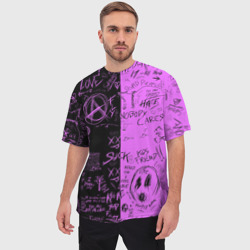 Мужская футболка oversize 3D Dead inside purple black - фото 2