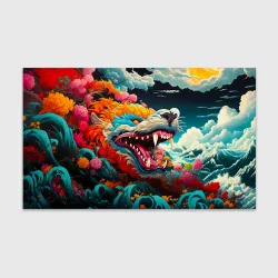 Бумага для упаковки 3D Художественный дракон от нейросети