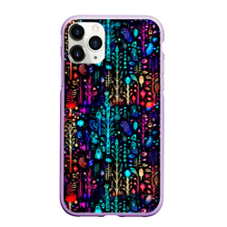 Чехол для iPhone 11 Pro матовый Флуоресцентные Цветы