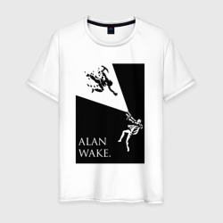 Мужская футболка хлопок Алан Вейк падающий в бездну
