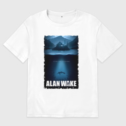 Женская футболка хлопок Oversize История Алана Вейка