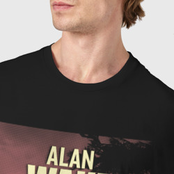 Футболка с принтом Alan Wake art для мужчины, вид на модели спереди №4. Цвет основы: черный