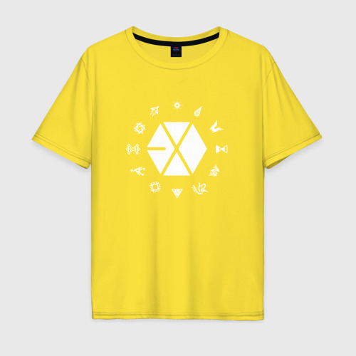 Мужская футболка хлопок Oversize Logo Exo, цвет желтый