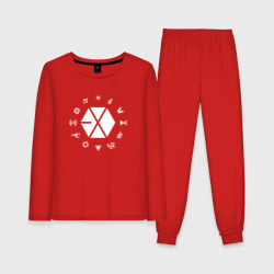 Женская пижама с лонгсливом хлопок Logo Exo