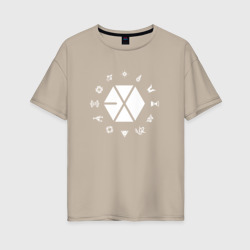 Женская футболка хлопок Oversize Logo Exo