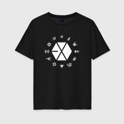 Женская футболка хлопок Oversize Logo Exo