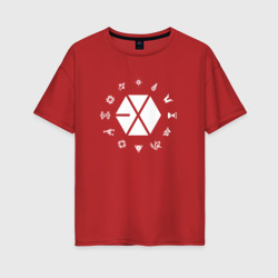 Женская футболка хлопок Oversize Logo Exo
