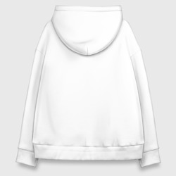 Худи с принтом Мишутка в пэчворк свитере - поп-арт ai для женщины, вид сзади №1. Цвет основы: белый