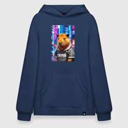 Худи SuperOversize хлопок Cool capybara - urban style - neural network