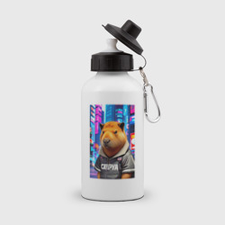 Бутылка спортивная Cool capybara - urban style - neural network