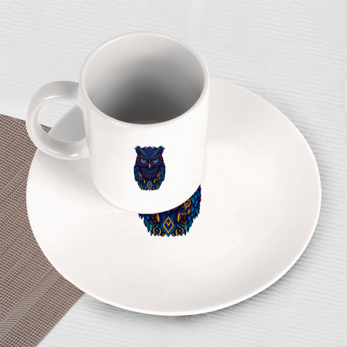 Набор: тарелка + кружка Сова - иллюстрация - фото 3