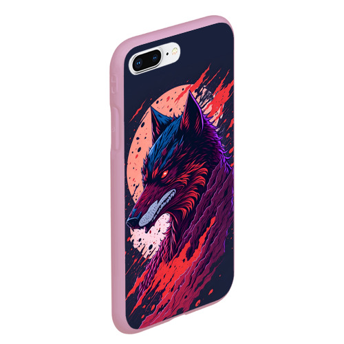 Чехол для iPhone 7Plus/8 Plus матовый с принтом Нейросетевой волк, вид сбоку #3