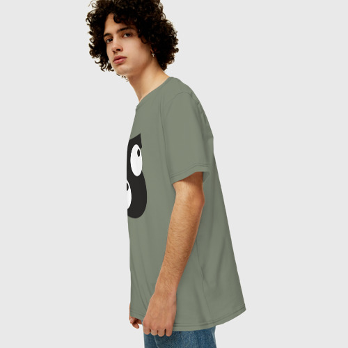 Мужская футболка хлопок Oversize с принтом Number 005, вид сбоку #3