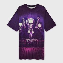 Платье-футболка 3D Скелеты Призраки в Суде - Phonk
