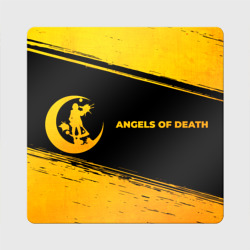 Магнит виниловый Квадрат Angels of Death - gold gradient: надпись и символ
