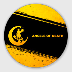 Круглый коврик для мышки Angels of Death - gold gradient: надпись и символ