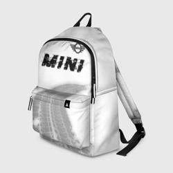 Рюкзак 3D Mini Speed на светлом фоне со следами шин: символ сверху