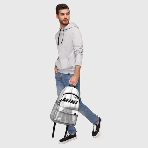 Рюкзак 3D Mini Speed на светлом фоне со следами шин: символ сверху - фото 6