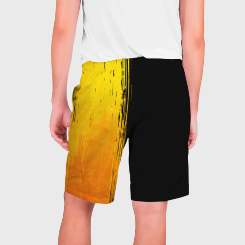 Мужские шорты 3D с принтом UAZ - gold gradient: по-вертикали, вид сзади #1