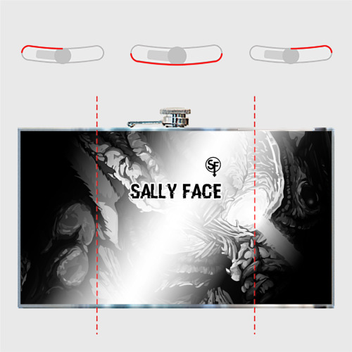 Фляга Sally Face glitch на светлом фоне: символ сверху - фото 5