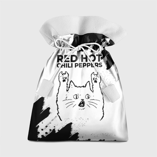 Подарочный 3D мешок Red Hot Chili Peppers рок кот на светлом фоне
