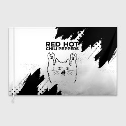 Флаг 3D Red Hot Chili Peppers рок кот на светлом фоне