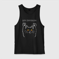 Мужская майка хлопок Joy Division rock cat