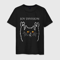 Мужская футболка хлопок Joy Division rock cat