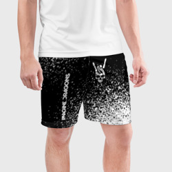 Мужские шорты спортивные Imagine Dragons и рок символ на темном фоне - фото 2
