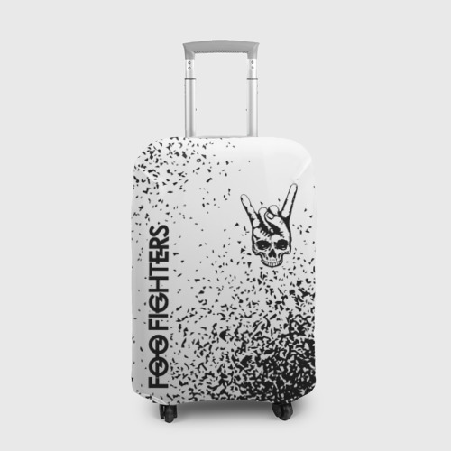 Чехол для чемодана 3D Foo Fighters и рок символ на светлом фоне, цвет 3D печать