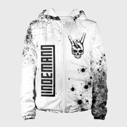 Женская куртка 3D Lindemann и рок символ на светлом фоне