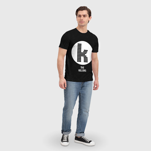 Мужская футболка 3D The Killers glitch на темном фоне, цвет 3D печать - фото 5