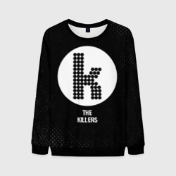 Мужской свитшот 3D The Killers glitch на темном фоне