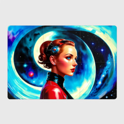 Магнитный плакат 3Х2 Девушка связист в космосе - пинап