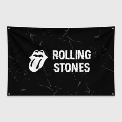 Флаг-баннер Rolling Stones glitch на темном фоне: надпись и символ