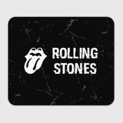 Прямоугольный коврик для мышки Rolling Stones glitch на темном фоне: надпись и символ