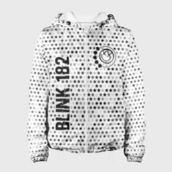 Женская куртка 3D Blink 182 glitch на светлом фоне: надпись, символ