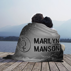 Плед 3D Marilyn Manson glitch на светлом фоне: надпись и символ - фото 2