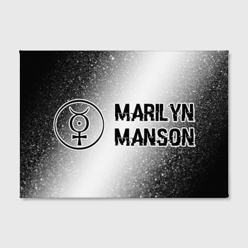 Холст прямоугольный Marilyn Manson glitch на светлом фоне: надпись и символ, цвет 3D печать - фото 2