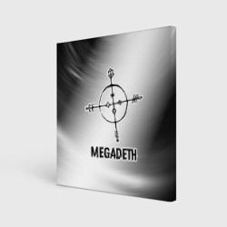 Холст квадратный Megadeth glitch на светлом фоне