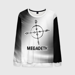 Мужской свитшот 3D Megadeth glitch на светлом фоне