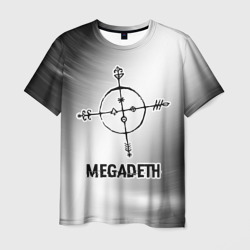 Мужская футболка 3D Megadeth glitch на светлом фоне