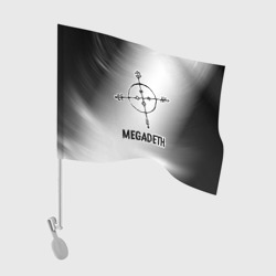 Флаг для автомобиля Megadeth glitch на светлом фоне