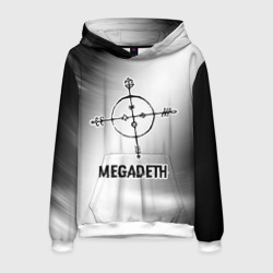 Мужская толстовка 3D Megadeth glitch на светлом фоне