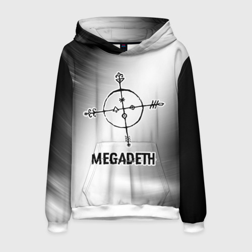 Мужская толстовка 3D Megadeth glitch на светлом фоне, цвет белый