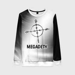 Женский свитшот 3D Megadeth glitch на светлом фоне