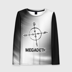 Женский лонгслив 3D Megadeth glitch на светлом фоне